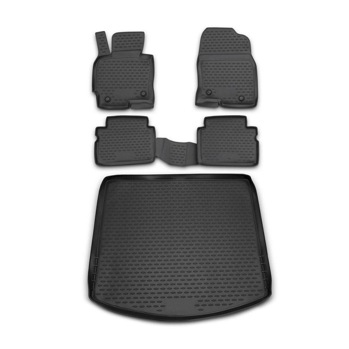 Mazda CX-5 3D Floor-Trunk Mats - Omac - SUV Kit - Black - 2013-2016